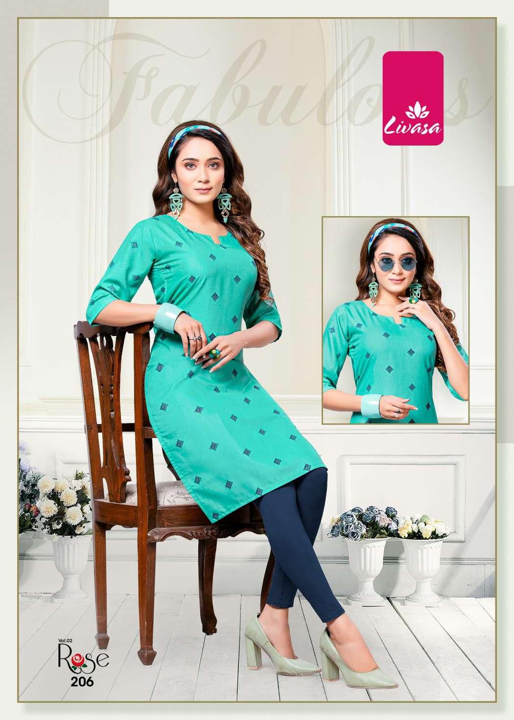 Livasa Rose 2 Cotton Printed Regular Wear Kurti Collection